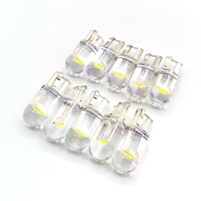 10x2021 Новейший автомобильный фонарь W5W Led T10 COB Glass 6000K Белый Автомобили Лампа номерного знака Купол для чтения DRL Стиль лампы 12 В