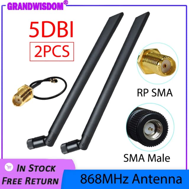 GWS 2p 5p 868 МГц 915 МГц Антенна 5dbi SMA Штекерный разъем GSM IOT антенна 21 см RP-SMA/u.FL Косичка Кабель типа 1 4 CE OEM оптом