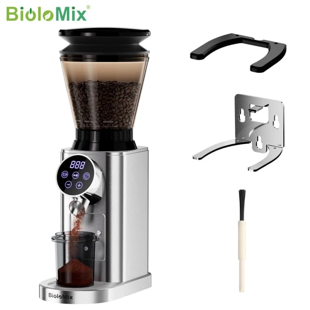Автоматическая мельница BioloMix, электрическая кофемолка CG210 с 48 настройками помола, регулируемая для эспрессо, американского кофе