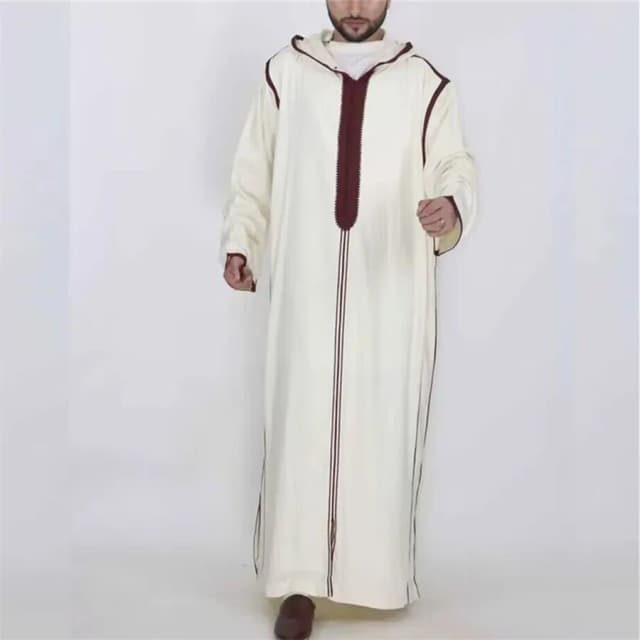 Женская одежда, Рамадан, халат, бежевый кафтан для мужчин, Саудовская Аравия, Турция, Исламская абайя, мужское повседневное свободное платье с капюшоном