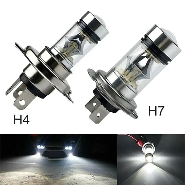 100W H4 H7 Супер яркие 20Smd светодиодные автомобильные дневные ходовые противотуманные фары 6000K Автоматические фары дальнего ближнего света