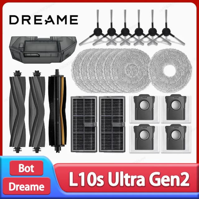 Dreame L10s Ultra Gen2 / L30s Ultra Робот-пылесос Аксессуары Основная боковая щетка Швабра Ткань Hepa Фильтр Мешок для пыли Запасные части