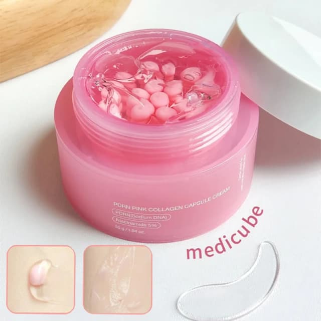 Крем с коллагеном PDRN Pink Collagen Capsule и ниацинамидом для выравнивания тона кожи, легкий увлажняющий крем для лица, оригинальный корейский крем.