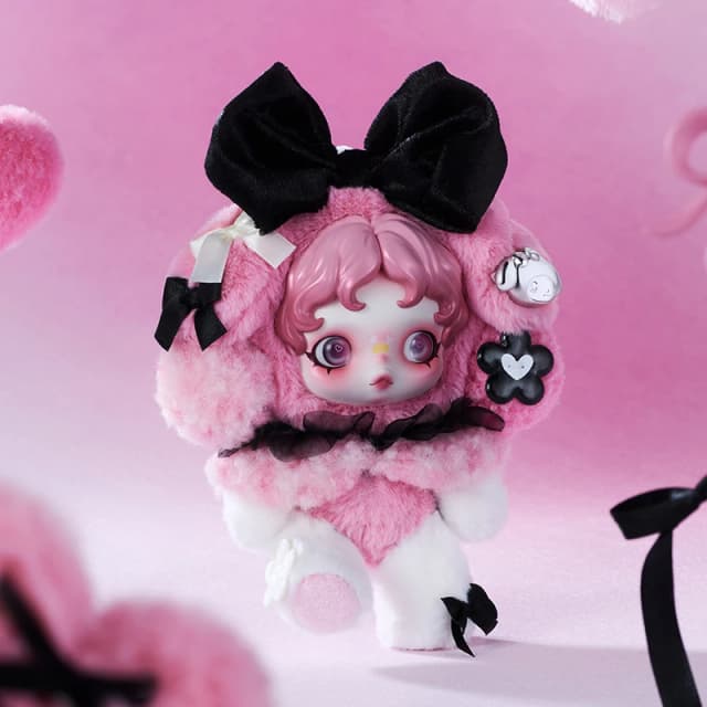 POP MART SKULLPANDA × MY MELODY Плюшевый брелок-подвеска Sanrio, коллекционная милая фигурка, брелок для ключей, украшение для сумки, подарок, игрушка, фигурка
