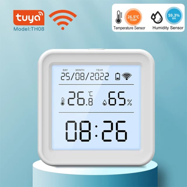 Датчик температуры и влажности Tuya Zigbee/WiFi, гигрометр, термометр, умный дом, приложение Smart Life, поддержка Alexa Google Assistant