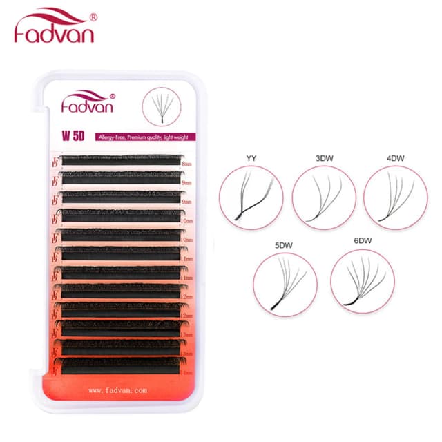 FADVAN YY/3D/4D/5D/6D W Форма ресниц M/C/D Curl Готовые объемные вееры Искусственные норковые ресницы Бразильский объем Натуральные мягкие YY Lashes