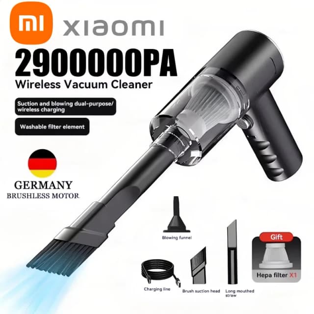 Пылесос Xiaomi 2900000 PA 120 Вт беспроводной сверхвысокомощный влажный и сухой двойного назначения 2 в 1 портативный большой всасывающий пылесос