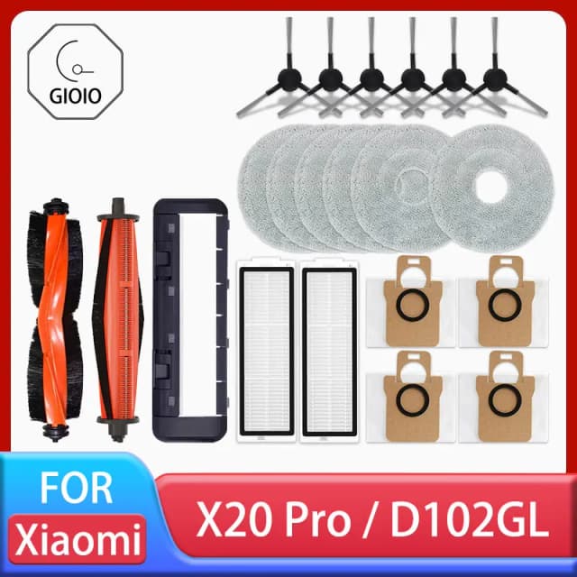 Для робота-пылесоса Xiaomi X20 Pro/D102GL, аксессуары, основная щетка, боковая щетка, фильтр Hepa, швабра, тканевый мешок для пыли, замена