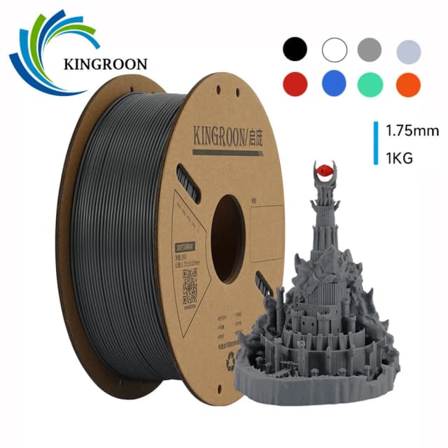 KINGROON Стандартная 1 кг PLA PETG ТПУ ABS Нить 1,75 мм +/- 0,03 мм Без пузырьков 3D-принтер Пластик, случайная катушка