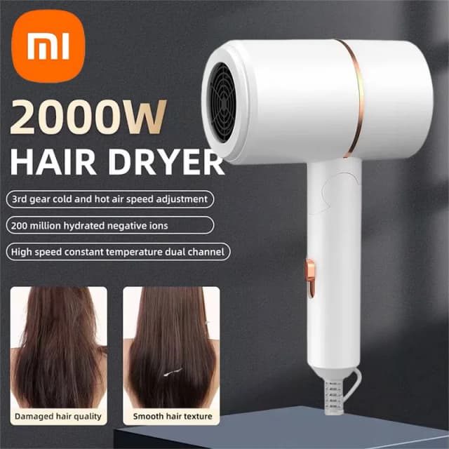 Мини-складной фен Xiaomi 750 Вт с сумкой для переноски, анионный фен для ухода за волосами с горячим воздухом для дома, путешествий, фен для общежития, фен
