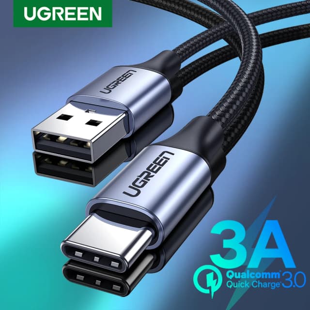 UGREEN 3A USB Type C кабель для Realme Xiaomi Samsung S21 Быстрая зарядка провод USB-C зарядное устройство кабель для передачи данных для iPad Samsung Poco USB C