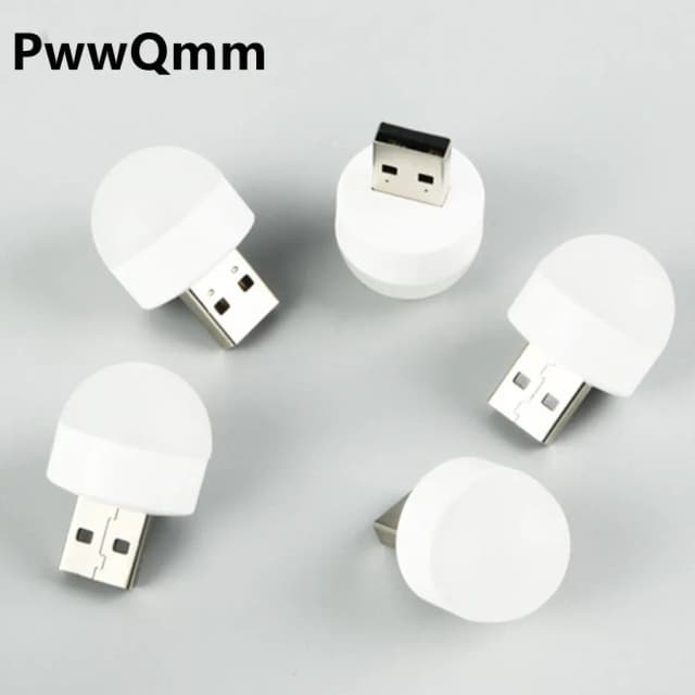 Карманный мини-светодиодный ночник 5 В, 1,2 Вт, лампа с USB-разъемом, зарядка аккумулятора, USB-подсветка для книг, маленькие круглые лампы для защиты глаз для чтения