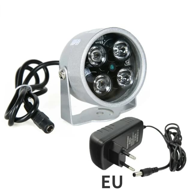 Светодиоды для видеонаблюдения, 4 массива ИК-светодиодов, освещение CCTV ИК-инфракрасного водонепроницаемого ночного видения для камеры безопасности, мощность 12 В, 2 А, ЕС