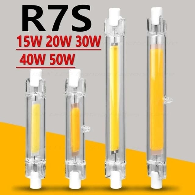 R7S Светодиодная стеклянная трубка COB Лампа 78MM 118MM Высокомощная лампа R7S Corn J78 J118 Замените галогенную лампу AC 110V 220V 240V Lampadas
