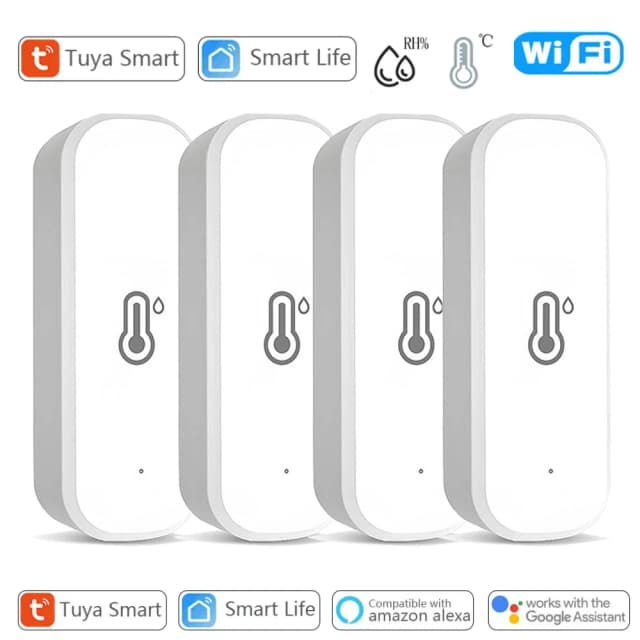 Умный Wi-Fi датчик температуры и влажности Tuya, приложение, удаленный монитор для умного дома, умная жизнь, работает с Alexa Google Assistant