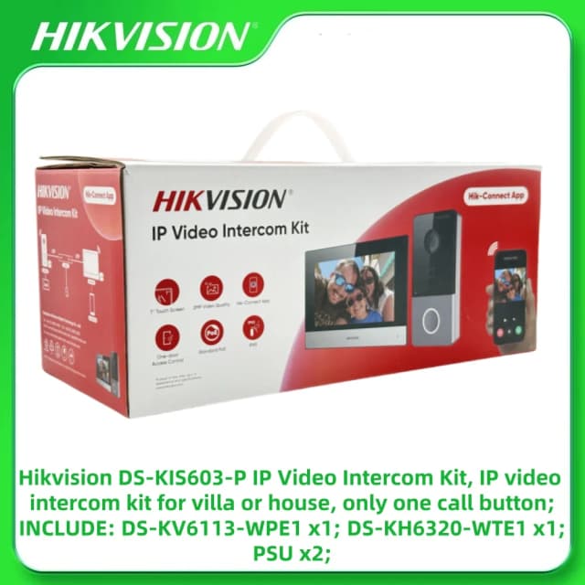 Hikvision DS-KIS603-P(C) Комплект видеодомофона DS-KV6113-WPE1(C) POE/Wifi Дверная станция для виллы DS-KH6320-WTE1 Внутренняя станция на базе IP