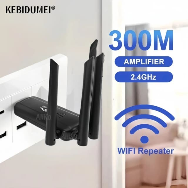 2,4G 300 Мбит/с беспроводной USB Wi-Fi повторитель 4 антенны Wi-Fi удлинитель дальнего действия Wi-Fi усилитель сигнала домашний сетевой адаптер для ПК