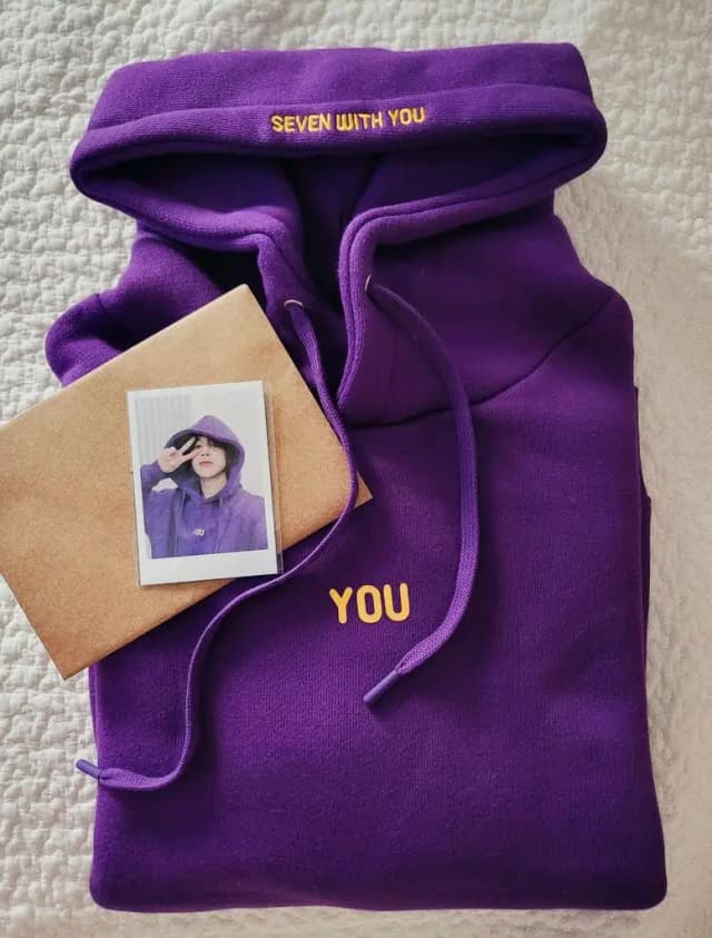 Оригинальная толстовка с принтом 2024 Seven With You 13 You Never Walk Alone Digital File Jimin Merch For Fans Card Фиолетовая толстовка
