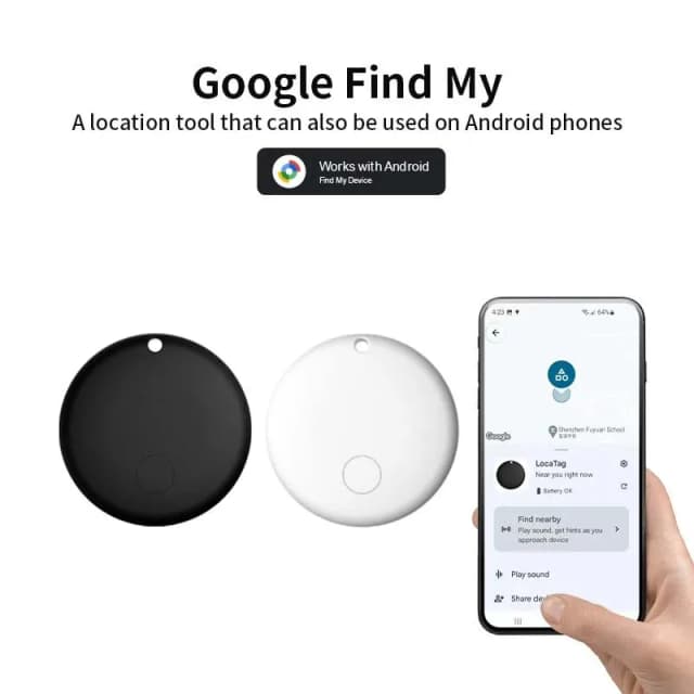 Смарт-теги Bluetooth для Android, интеллектуальный искатель, локатор предметов, работает с приложением Google Find My Device, ключами, багажа, рюкзаком