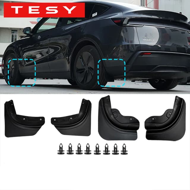 Брызговики TESY для Tesla New Model Y 2025 Launch Juniper, без сверления/крепления на липучках, защита от брызг, брызговики-фартуки