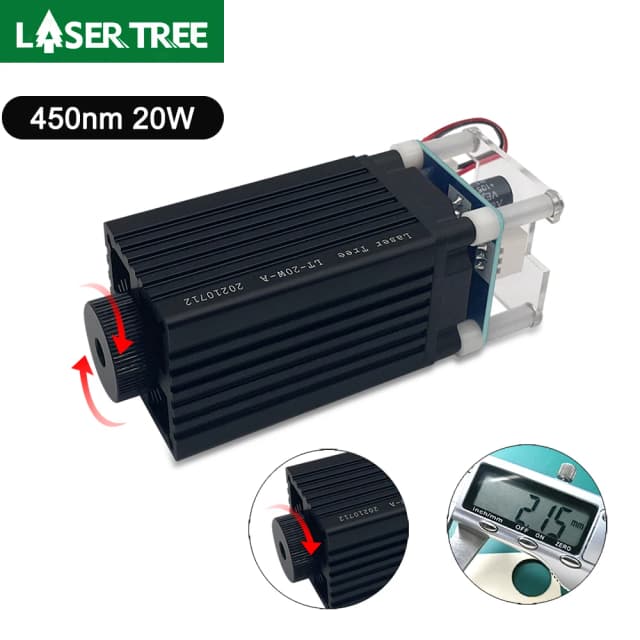 LASER TREE 10 Вт 5 Вт 4 Вт лазерный модуль, 450 нм TTL лазерная головка синего света для лазерной гравировки дерева DIY инструмент для создания