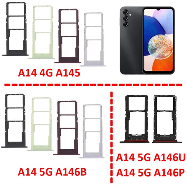Лоток для Sim-карты для телефона Samsung Galaxy A14 4G A145, новый SIM-чип, слот для Micro SD, адаптер, держатель для A14 5G A146 A146U