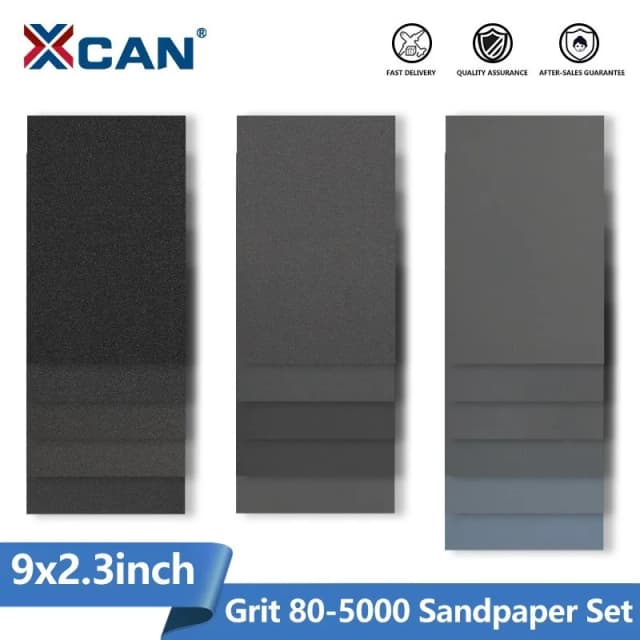 Набор наждачной бумаги XCAN, сухая шлифовальная бумага для воды, 9x3,6 дюйма, абразивная шлифовальная бумага для полировки дерева, металла, автомобиля
