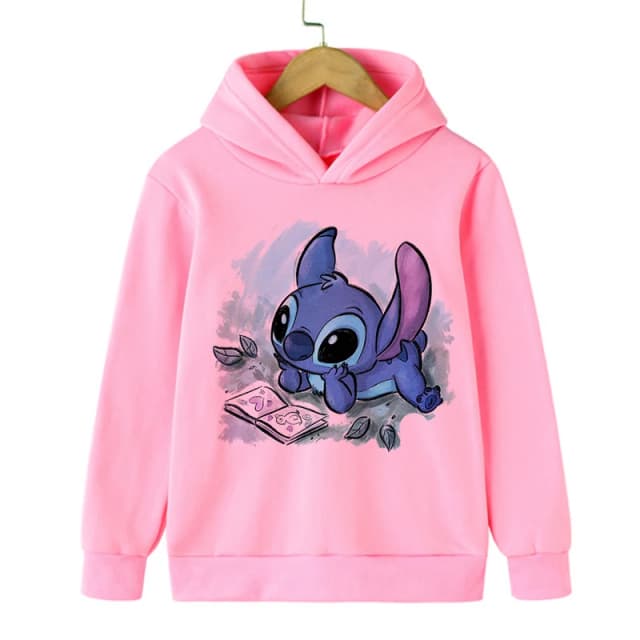 Y2k Kawaii Рождественская толстовка с капюшоном Disney Stitch, детская одежда с героями мультфильмов, толстовка с капюшоном «Лило и Стич», детский повседневный топ
