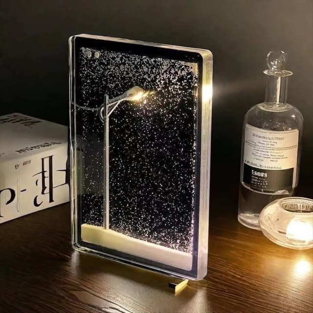 Снежная сцена, ночник, настольный светильник, рождественские поделки, снежный ночник, декор, искусство и ремесла, ночные уличные фонари для девочек