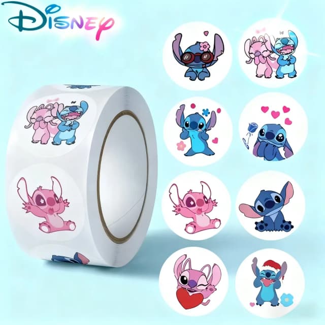 かわいい 500 個ディズニーステッチ DIY ステッカーアニメシールラベル漫画パーティーキャンディーステッカーロール装飾