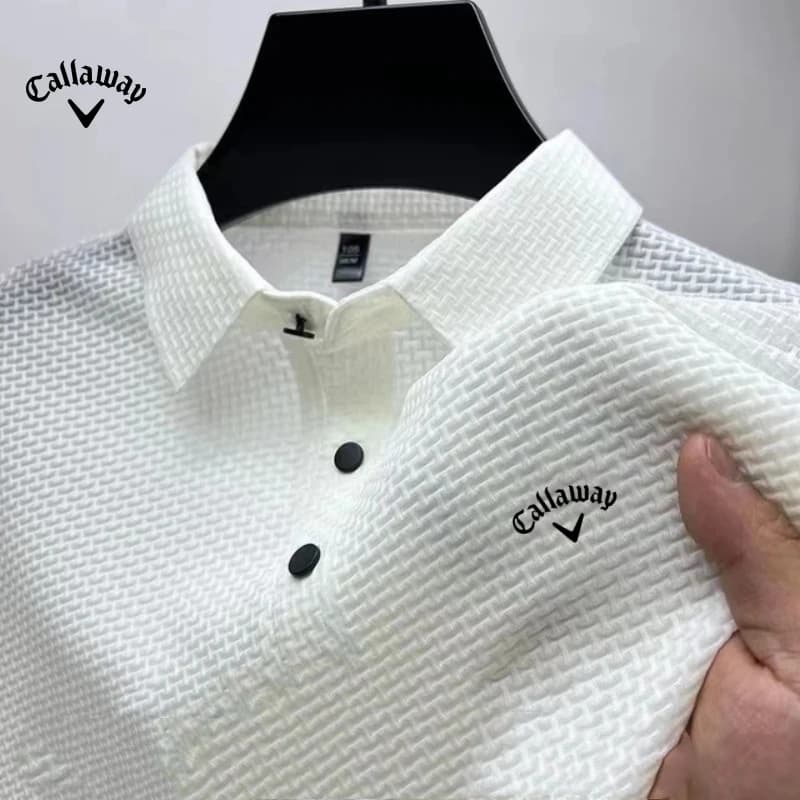 Новая летняя мужская вязаная рубашка поло с вышивкой Ice Cool из шелка с лацканами, роскошная модная повседневная удобная крутая футболка, топ