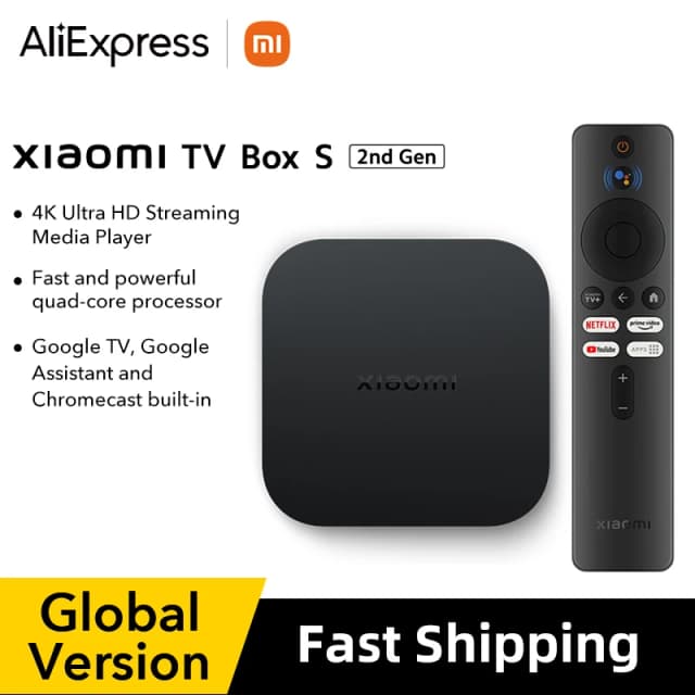 Глобальная версия Xiaomi Mi TV Box S 2-го поколения 4K Ultra HD BT5.2 2 ГБ 8 ГБ Google TV Google Assistant Smart TV Box