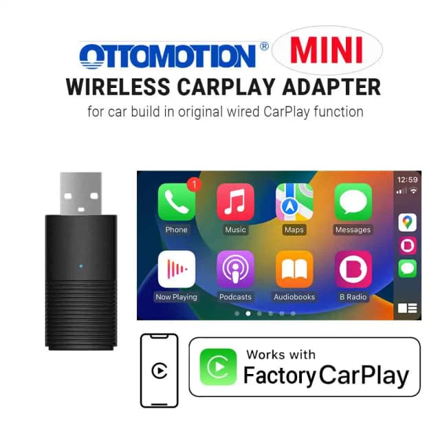 Ottomotion MINI Wireless CarPlay адаптер для iPhone USB-наклейка автомобильные аксессуары для Hyundai VW Mazda Toyota Kia Ford Chery