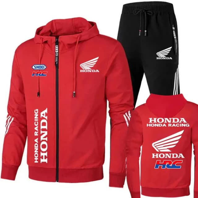 Мужской комплект Honda Racing, повседневная спортивная толстовка на молнии для занятий спортом на открытом воздухе, спортивная одежда, весенняя мужская мотоциклетная куртка