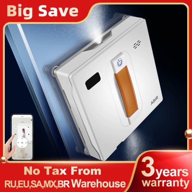 Робот-пылесос для окон ABIR WD8, двойной ультразвуковой спрей, интеллектуальная протирка с искусственным интеллектом, обновленный лазер, мытье стеклянных стен для умного дома