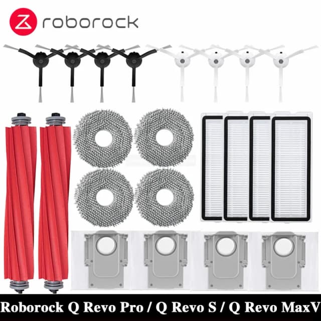 Roborock Q Revo MaxV/Q Revo S/Q Revo Pro Робот-пылесос Аксессуар Мешок для пыли Основная боковая щетка Hepa-фильтр Запасные тряпки для швабры