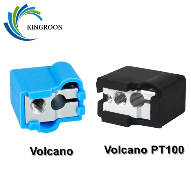 KINGROON VOLCANO Экструдер с подогревом, алюминий Hotend Volcano PT100, силиконовый чехол с подогревом блока, детали 3D-принтера
