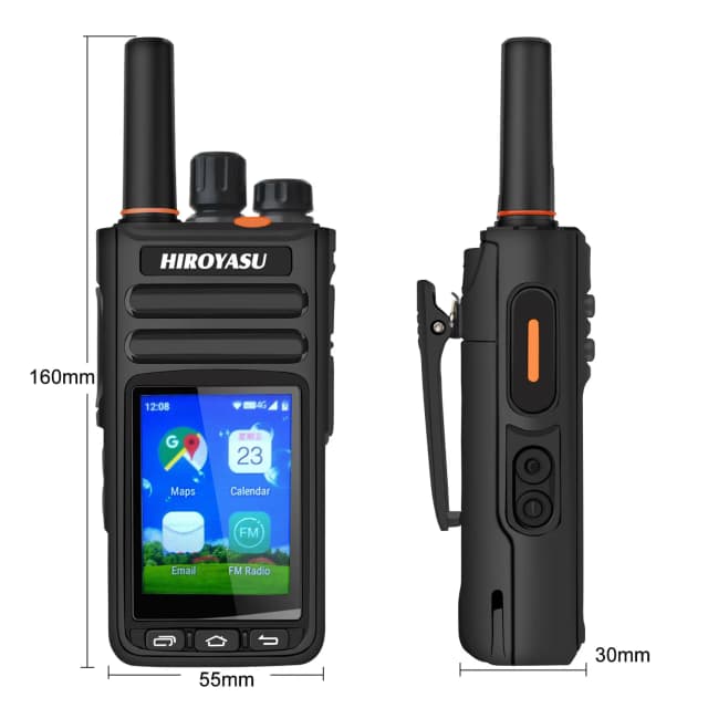 HIROYASU HI-B8 WIFI 2G 3G 4G LTE Zello PoC FM рация 2 ГБ + 16 ГБ 2,4 дюйма сенсорный экран Android 9.0 телефонный звонок GPS запись голоса
