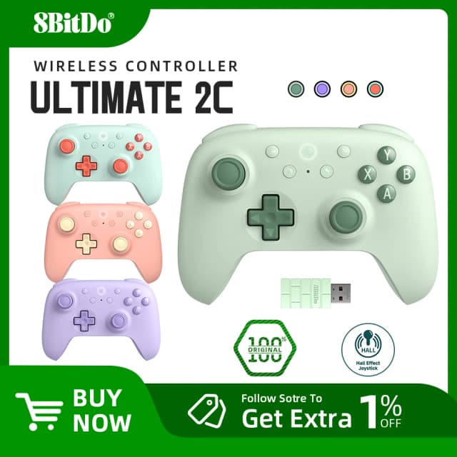 Беспроводной игровой контроллер 8BitDo Ultimate 2C для ПК, Windows 10, 11, Steam Deck, Raspberry Pi, аксессуары для геймпада Android