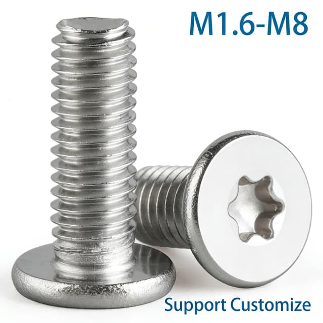 10 шт. винтов M1.6-M8 из нержавеющей стали 304 с шестигранной головкой Torx, ультратонкие, с низкой плоской головкой, цифровые болты, поддержка индивидуального заказа