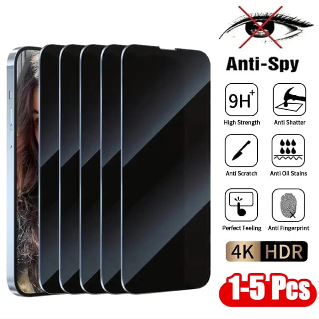 1-5 шт. антишпионское закаленное стекло для iPhone 16 14 13 11 15Pro Max Mini 7 8 Plus Защитная пленка для экрана для iPhone 15 X XR XS MAX