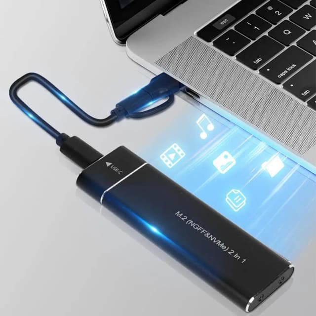 Корпус M2 SSD с двумя протоколами Адаптер корпуса M.2 NVMe SATA SSD 10 Гбит/с Внешний корпус USB 3.1 типа C поддерживает клавиши M и B&M