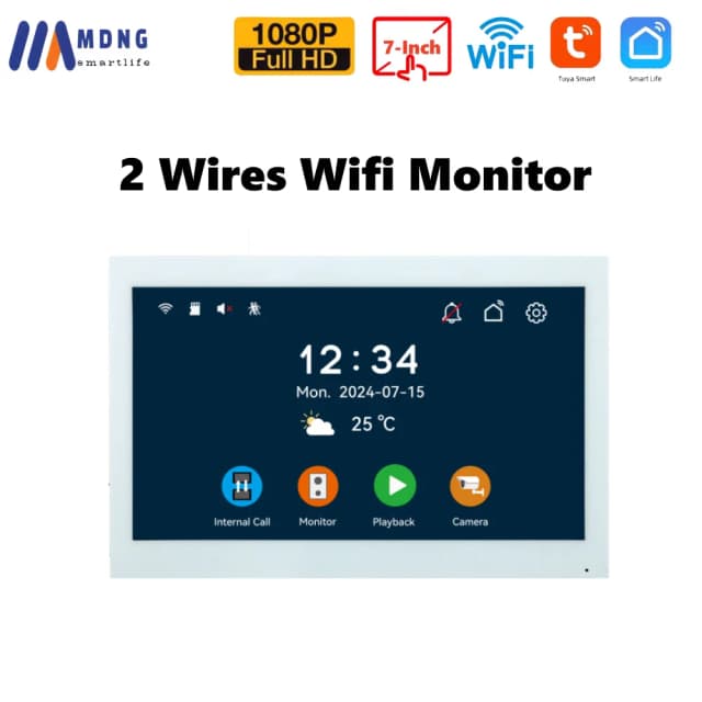1080P Tuya Smart WIFI дверной звонок камера видеодомофон для квартиры 2 провода 7/10 дюймов беспроводной WIFI IPS сенсорный монитор разблокировка 5 в 1