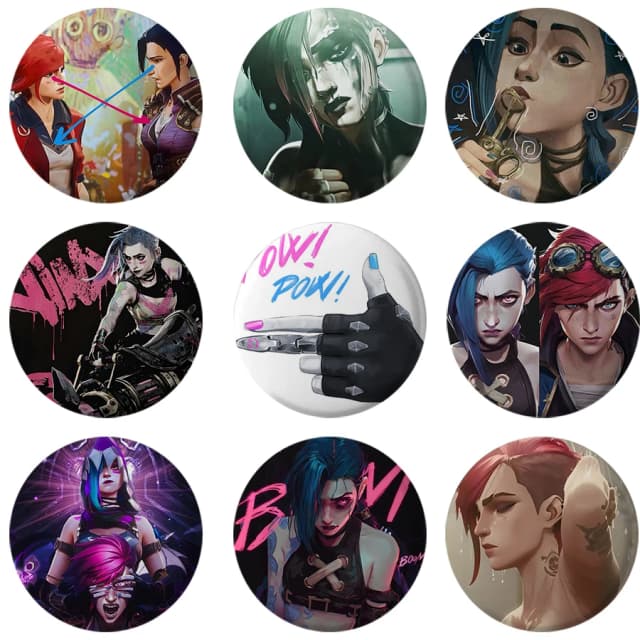 58 мм Arcane Jinx мягкие булавки на пуговицах Runaway Loli брошь значок сумка аксессуары геймер собирать друзья подарки