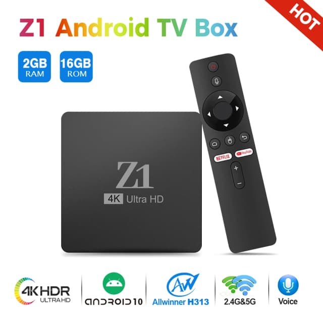 Smart Z1 TV BOX Android Dual WiFi 2 ГБ ОЗУ 16 ГБ ПЗУ 3D Медиаплеер 4K Set Top Box Smart TV Box Обновленная глобальная версия