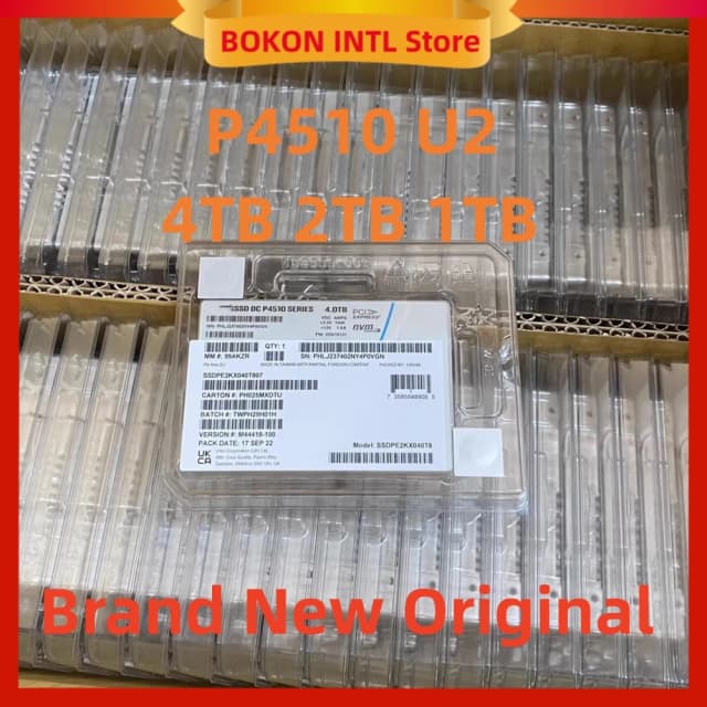 Оригинальный F0R Intel P4510 1T 2T 4T U2 PCLE NVMe 2,5 дюйма, плотный сервер для записи Enterprise SSD, твердотельный накопитель