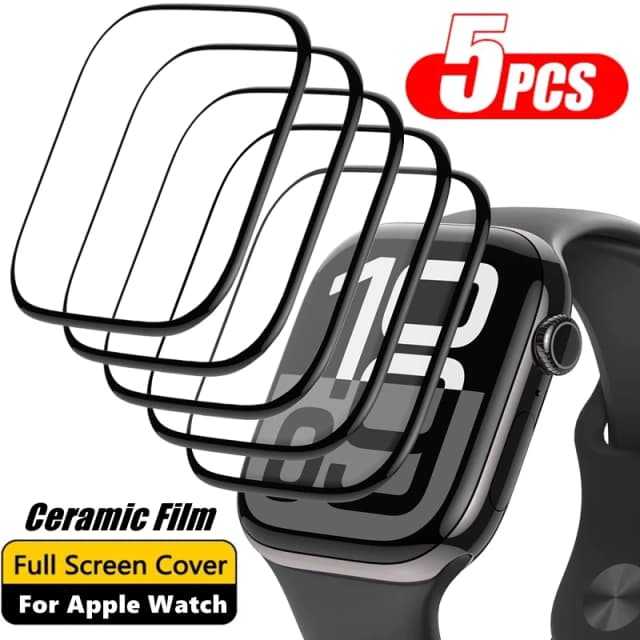 5 шт. Защитная пленка для экрана Apple Watch 10 9 8 7 6 5 11 40 мм 41 мм 42 мм 44 мм 45 мм 46 мм Керамическая пленка для IWatch Ultra 49 мм Не стекло