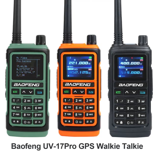 Baofeng UV-17Pro GPS Walkie Talkie 108-136 МГц Air Band VHF UHF 200-260 МГц 350-355 МГц FM-радио Six Bands Freq Copy Водонепроницаемый