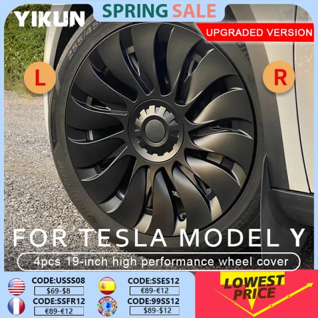 4 шт./1 шт. крышка ступицы для Tesla Model Y 19-дюймовая автомобильная замена колпака ступицы полная крышка обода аксессуары колпаки для колес 2023