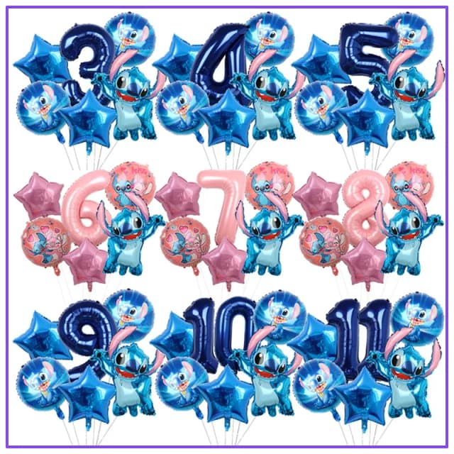 Disney Stitch Воздушные шары для дня рождения Лило и Стич Наборы воздушных шаров Baby Shower для детей Украшения для дня рождения Подарки